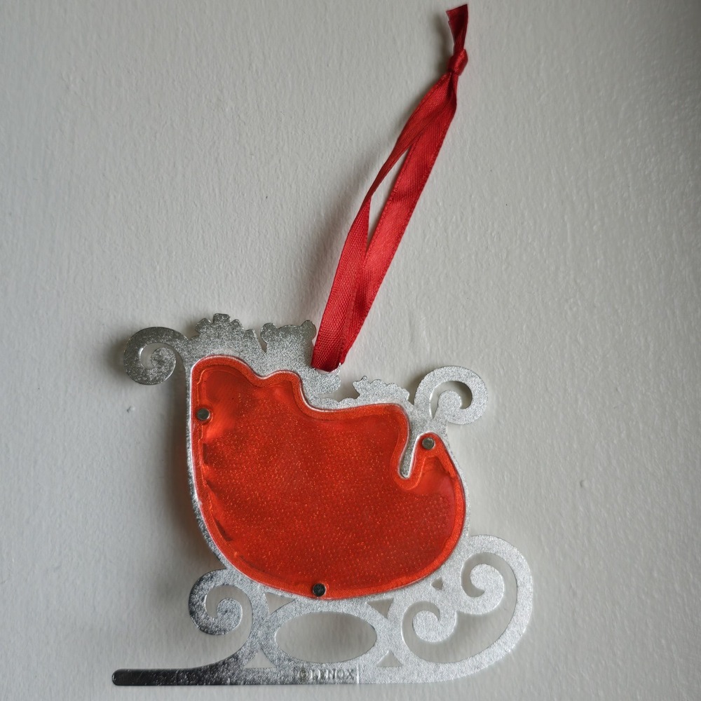 Lenox Sparkle And Scroll Crystal SLEIGH Silverplate‎ Christmas Ornament - Picture 2 of 5